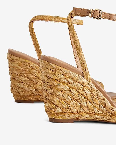 Woven Straw Wedge Sandals | Express