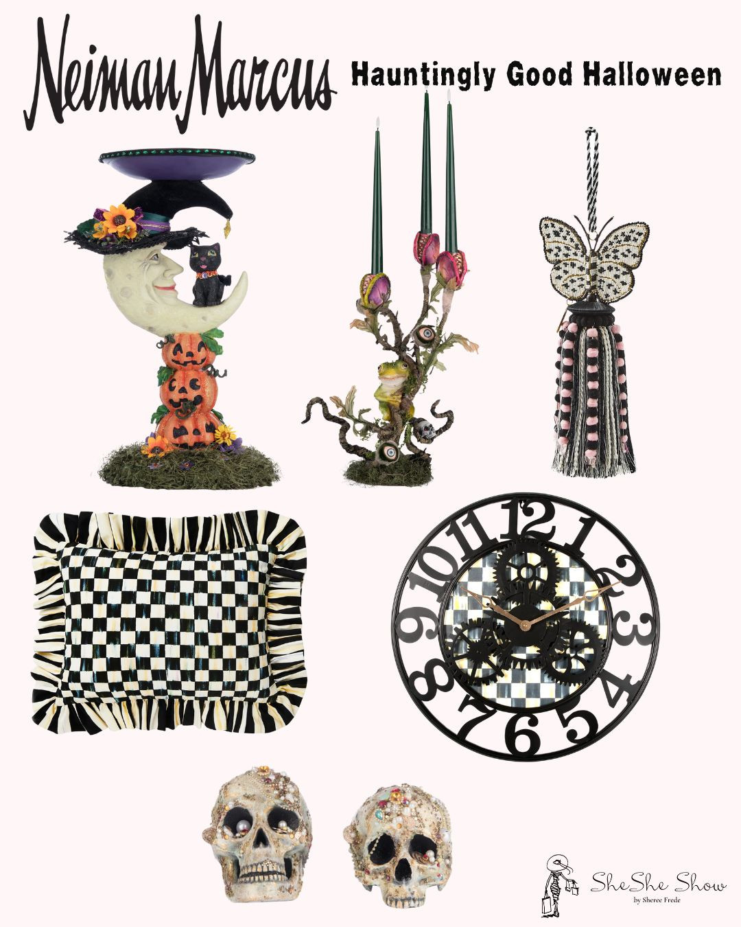  Elevated Halloween decor and McKenzie Childs 
Pillows, candelabra, candle holder, skull heads. Neiman Marcuss

 

#LTKHome #LTKSeasonal