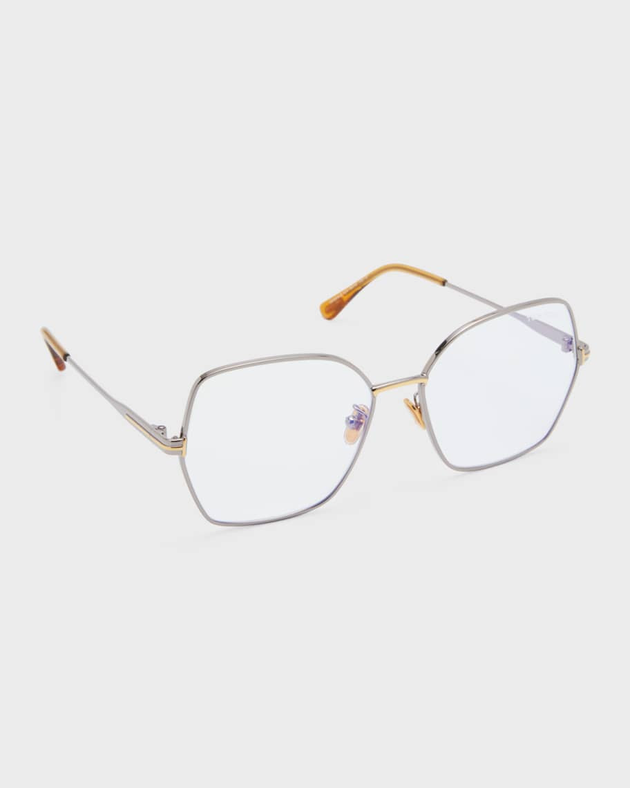 TOM FORD Blue Blocking Two-Tone Metal Butterly Glasses | Neiman Marcus