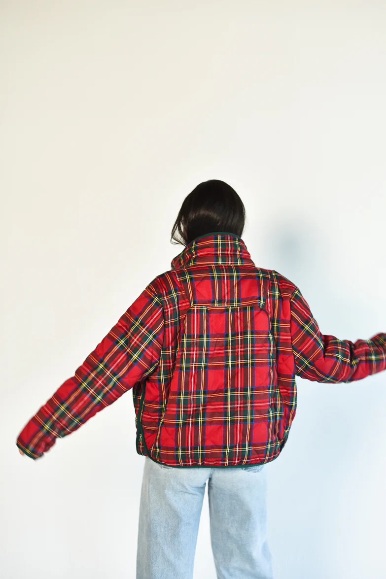Holiday Cheer Red Tartan Plaid Jacket | Confête