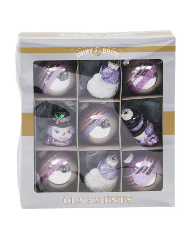 9pc Round And Figure Ornaments | TJ Maxx
