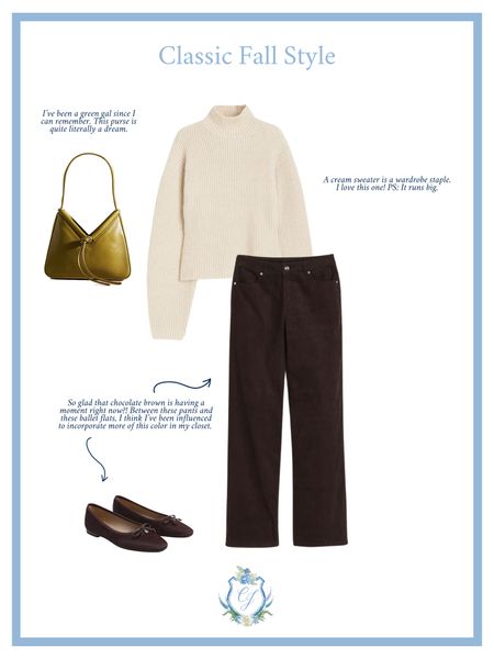 Classic Fall Style. 🤎🍃

White Sweater, Chunky Sweater, Brown Pants, Chocolate Brown, Preppy Style, New England Style, Classic Style, Green Purse, Chartreuse Purse, Ballet Flats, Brown Ballet Flats

#LTKfindsunder100 #LTKstyletip #LTKmidsize