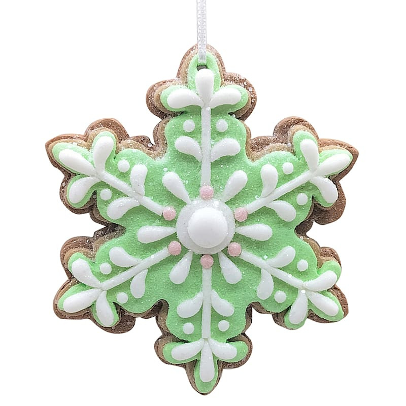 Mrs. Claus' Bakery Green Snowflake Cookie Ornament, 4" | At Home