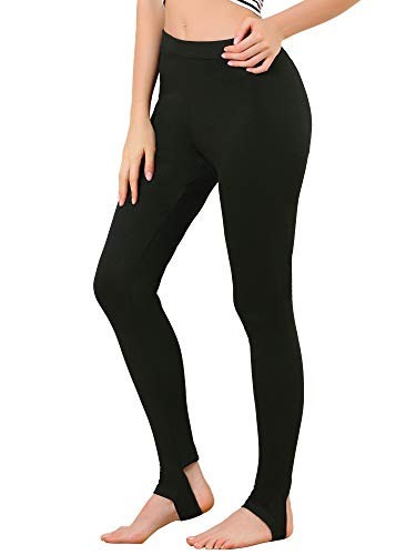Allegra K Women's Cotton Leggings Elastic Waistband Gym Yoga Soft Christmas Stirrup Pants Tights | Amazon (US)