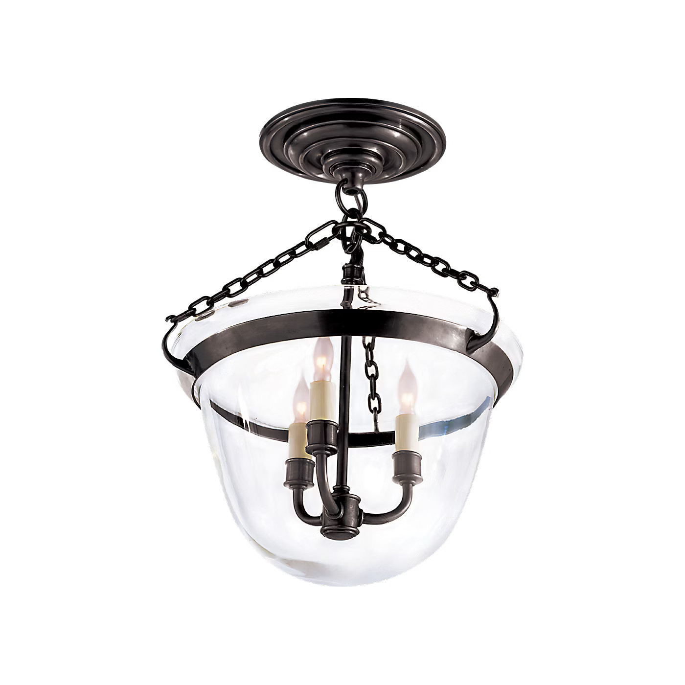 Country Semi-Flush Bell Jar Lantern | Visual Comfort
