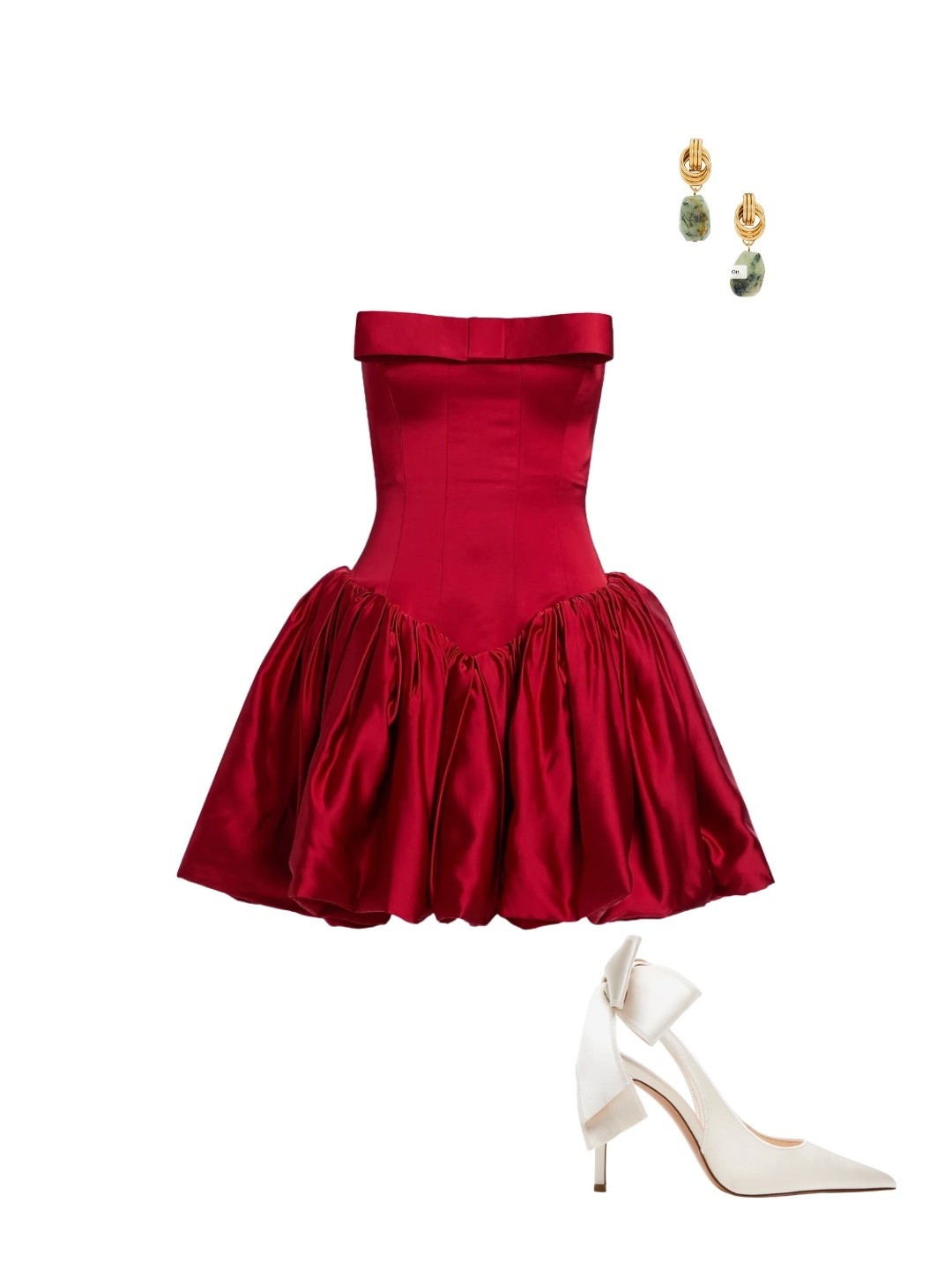 This strapless red mini dress paired with white bow-tie pumps and green statement earrings is the perfect look for a Christmas party, formal holiday event, or family photoshoot. Fun, stylish, and timelessly elegant — everything holiday dressing should be!

✨ Save this for your holiday outfit inspo & shop the look below!
#HolidayStyle #ChristmasOutfit #HolidayPartyLook #HolidayFashion #RedDress #LTKHoliday #LTKStyle #FestiveOutfit #HolidayOutfitInspo #ChristmasStyle #HolidayWardrob

#LTKStyleTip #LTKSeasonal #LTKHoliday