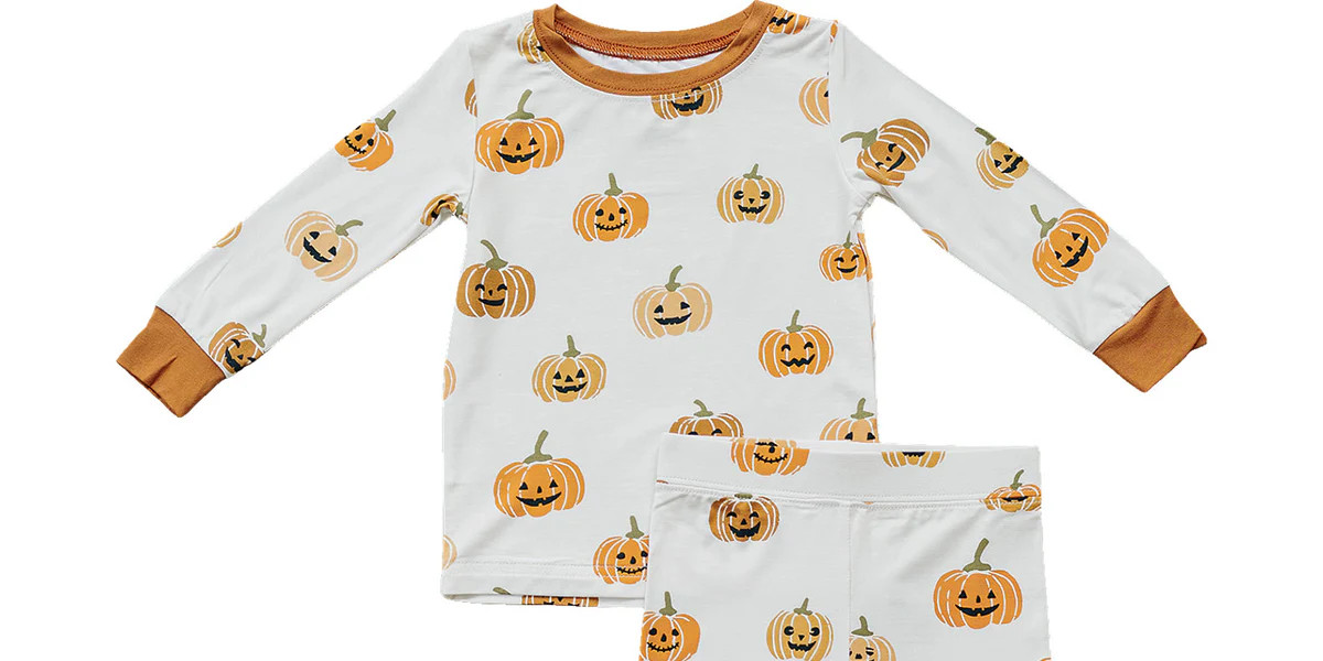 Pumpkin Bamboo Cozy Set - Perfect for Halloween Comfort | 6-12 Months to 9/10 Years Shop Now | Mebie Baby