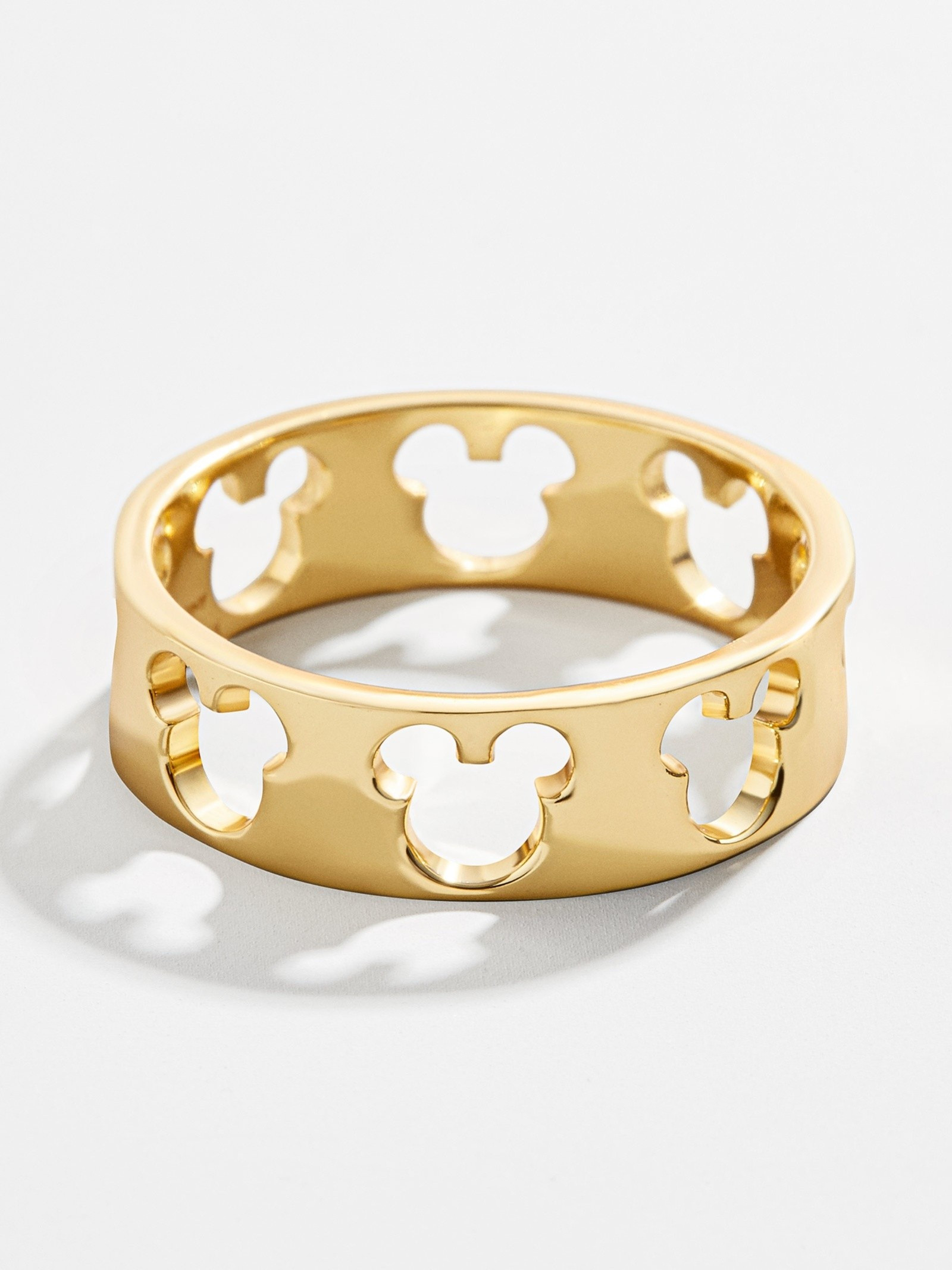 Mickey Mouse Outline 18K Gold Plated Sterling Silver Ring | BaubleBar (US)