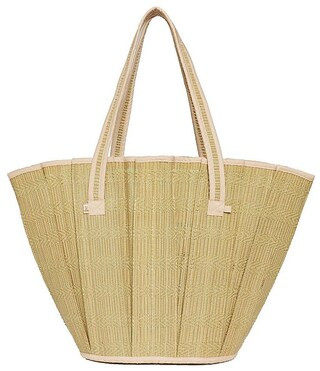 Sumatra Tropez Pleated Raffia Midi Tote Bag | Dillard's