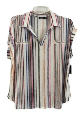 NWT CURE Womens Striped Blouse Top Shirt Plus Size 3XL 3 XL | eBay | eBay US