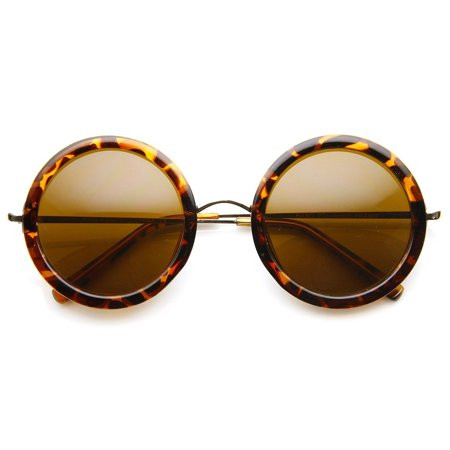 Womens High Fashion Chic Round Circle Sunglasses with Metal Arms | Walmart (US)