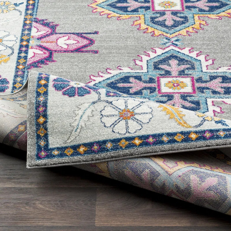 Arteaga Persian Inspired Dark Blue/Teal Area Rug | Wayfair North America