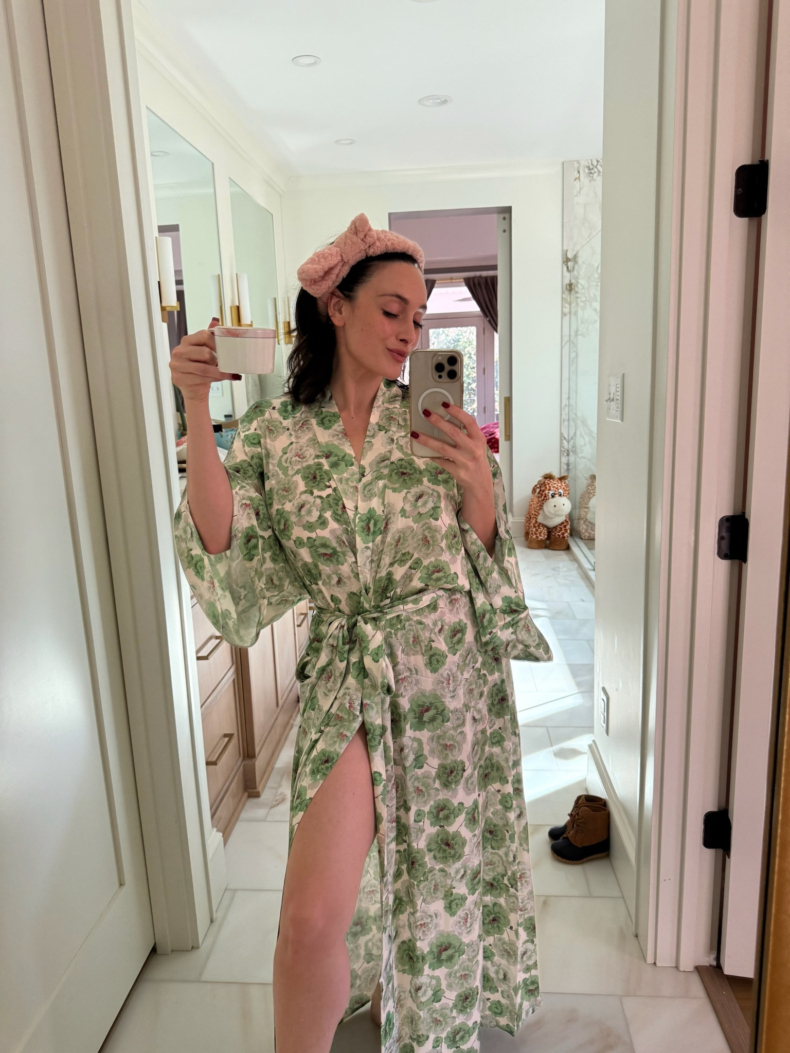 Romanticizing my mornings in this silk robe.  

 #LTKmomlife #LTKmorningroutine #LTKselfcare