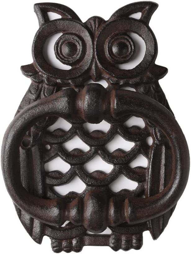 BRASSTAR Iron Antique Style Rustic OWL Door Knocker Finish Collectible Vintage Rust Color Home De... | Amazon (US)