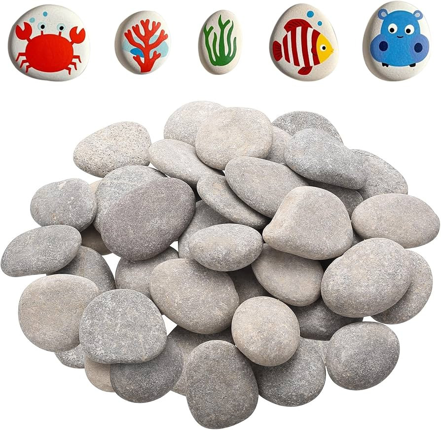 900g Pebbles for Painting Rocks, 3-5 cm Stones for Paintings, Flat Painting Pebbles, Natural Smoo... | Amazon (UK)