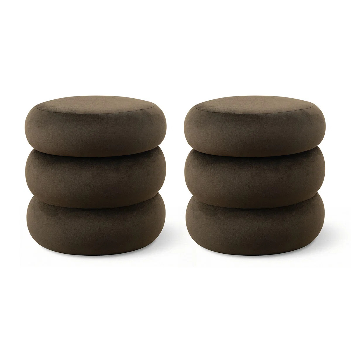 Modern Round Velvet Storage Ottomans (Set Of 2\uff09 | Wayfair North America