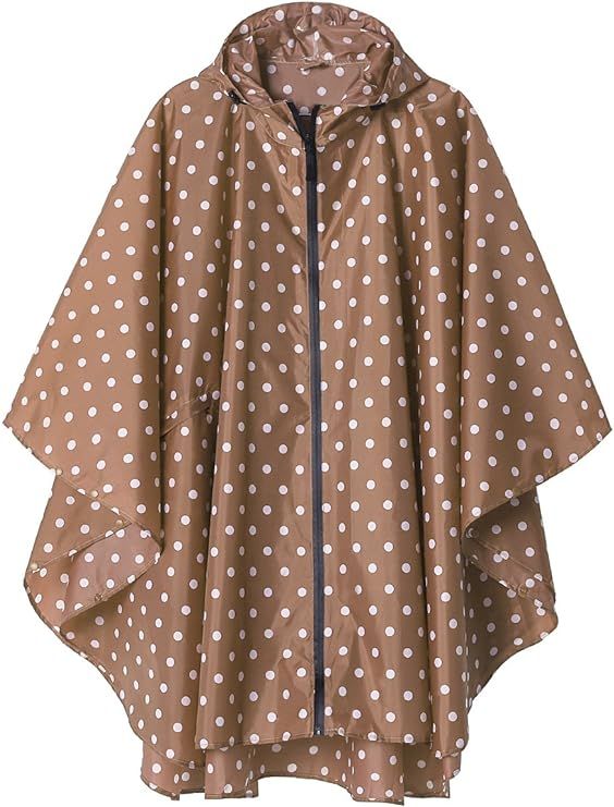 Rain Poncho Jacket Coat Hooded for Adults with Pockets | Amazon (US)