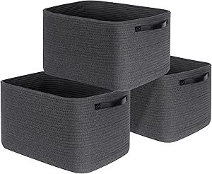 MINTWOOD Design 3-Pack Storage Baskets for Shelves, Decorative Baskets for Organizing, Woven Bask... | Amazon (US)