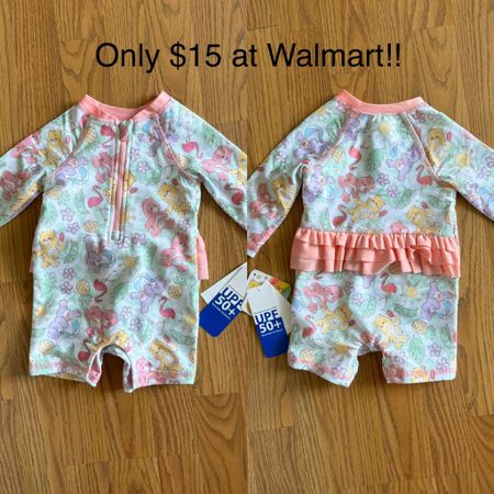 Baby girl swimsuit that is 50 spf from Walmart! 

#LTKFindsUnder50 #LTKxWalmart #LTKBaby