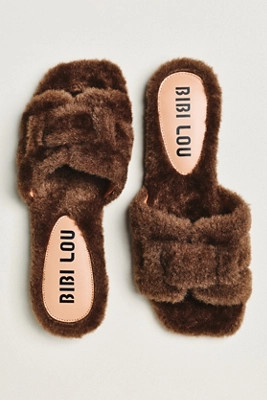 Bibi Lou Fluffy Holly Slides | Anthropologie (US)