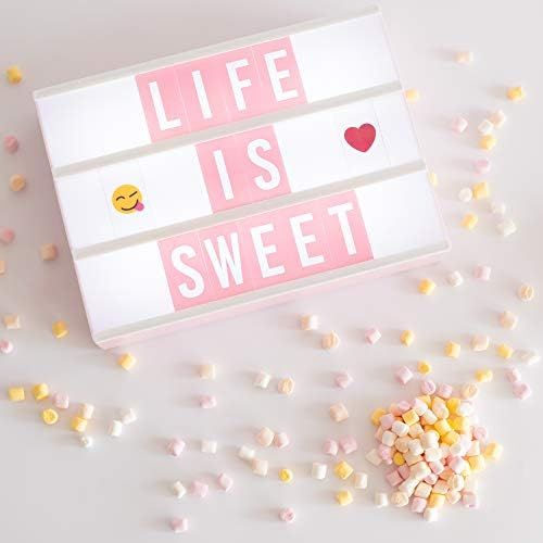 Pink Cinema Light Box with 400 Letters & Emojis & 2 Markers - BONNYCO | Led Light Box Home, Offic... | Amazon (US)