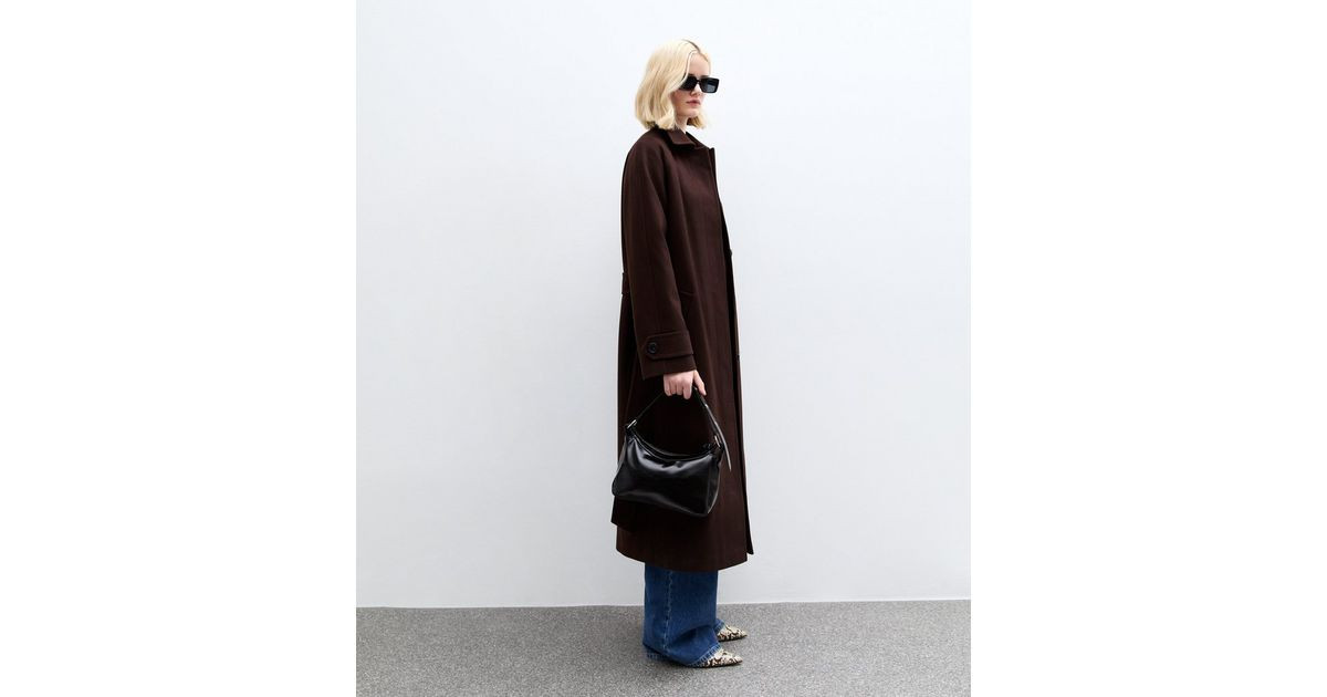 Brown Longline Belted Trench Coat | New Look | New Look (UK)