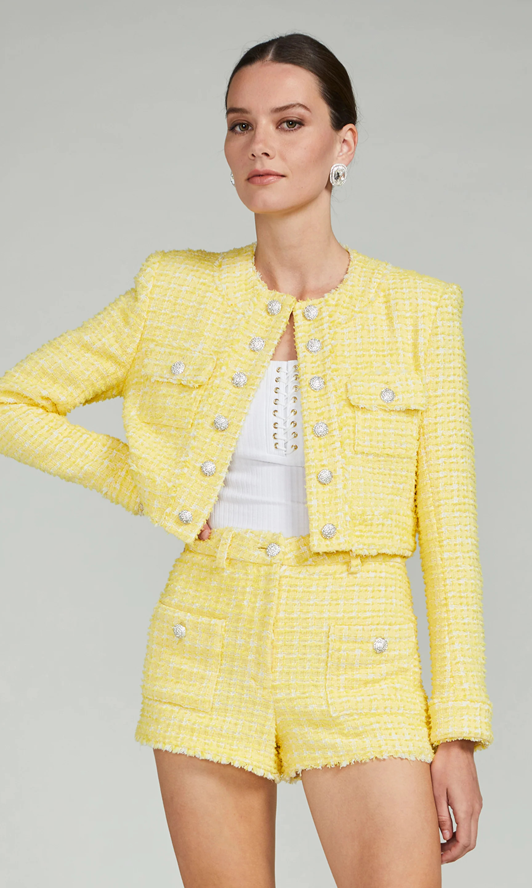 Valentina Cropped Tweed Jacket | Generation Love