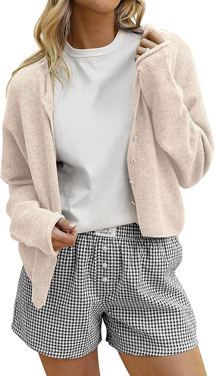 ANRABESS Cardigan Sweaters for Women Oversized Button Down Long Sleeve Cardigans 2025 Fall Outfit... | Amazon (US)
