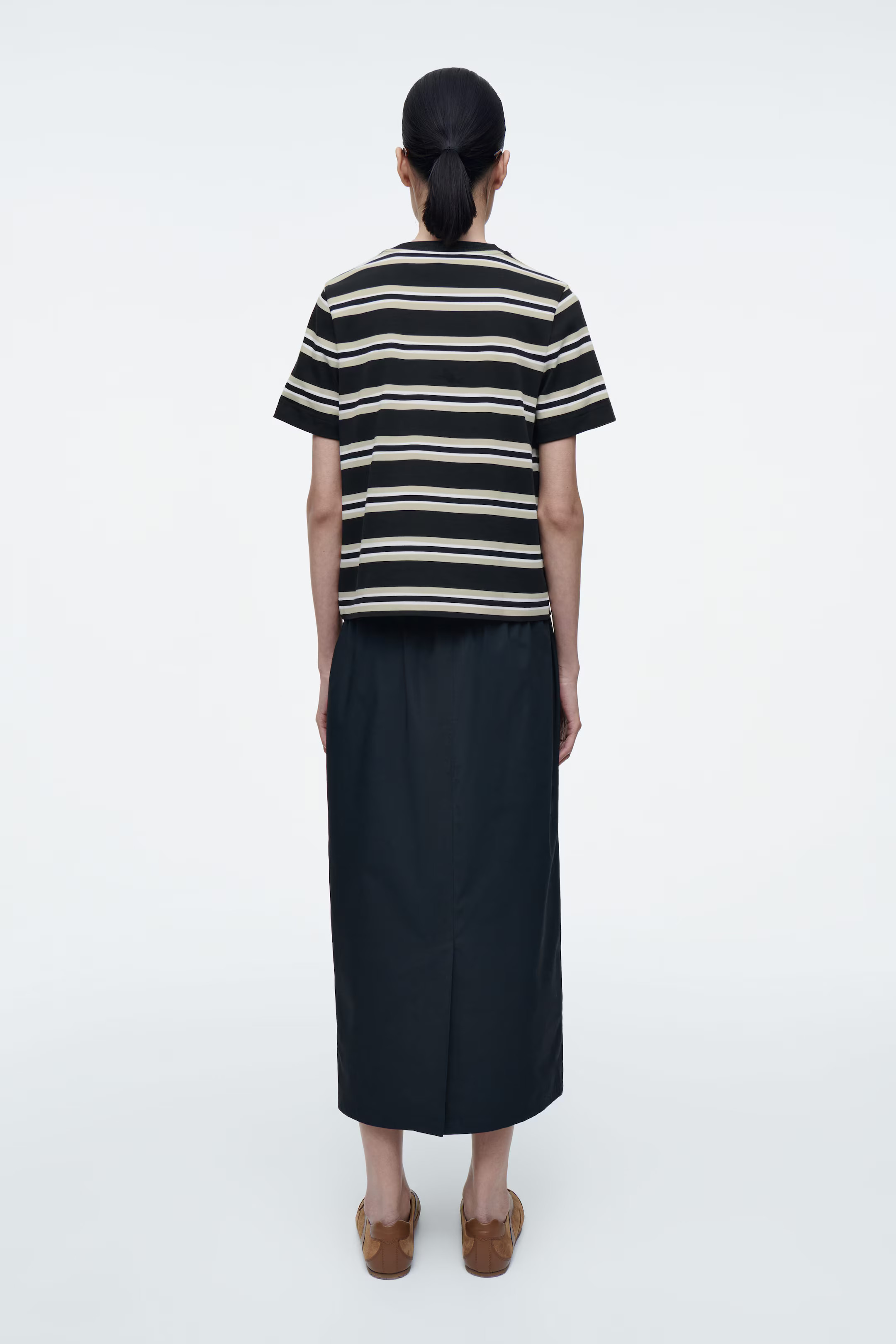 CLEAN CUT REGULAR T-SHIRT - NAVY / STRIPED | COS AU | COS (AU)