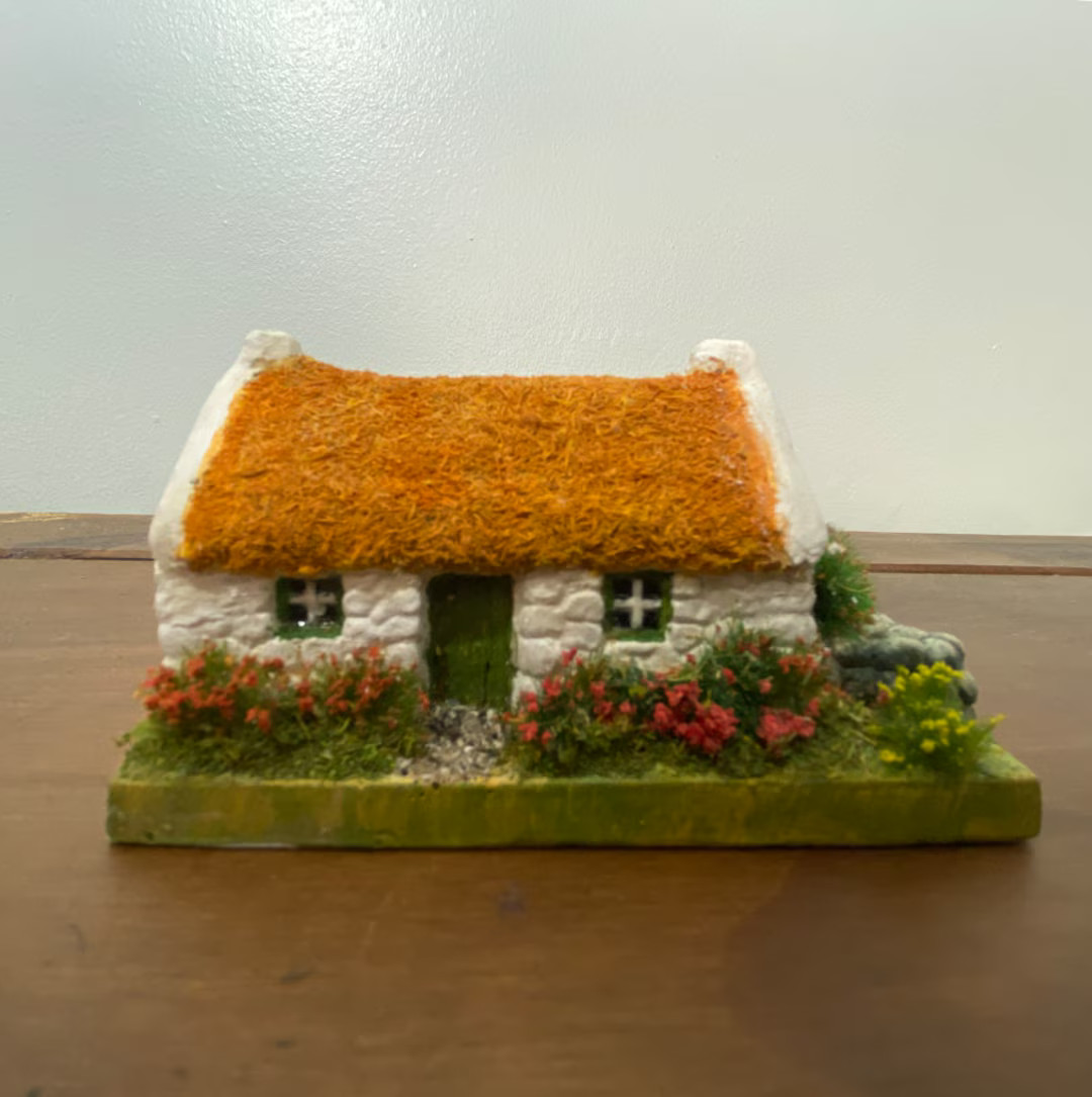 Handmade Irish Cottage Ornament Golden Authentic Thatch, Rustic Green Door, and Outdoor Heather -... | Etsy (US)