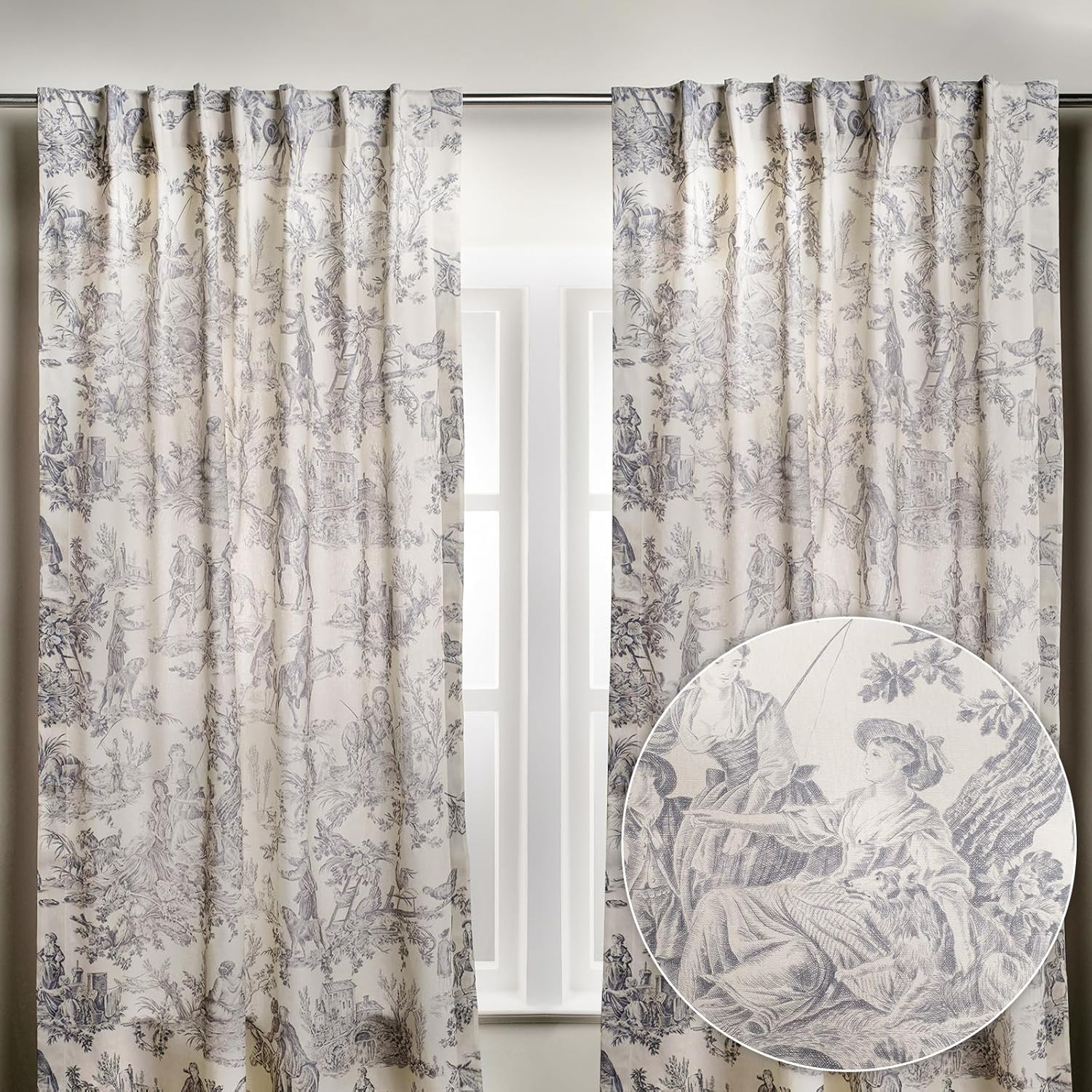 Maison d' Hermine Curtains for Living Room 100% Cotton 84 inch Length Two Panels Light Filtering ... | Amazon (US)