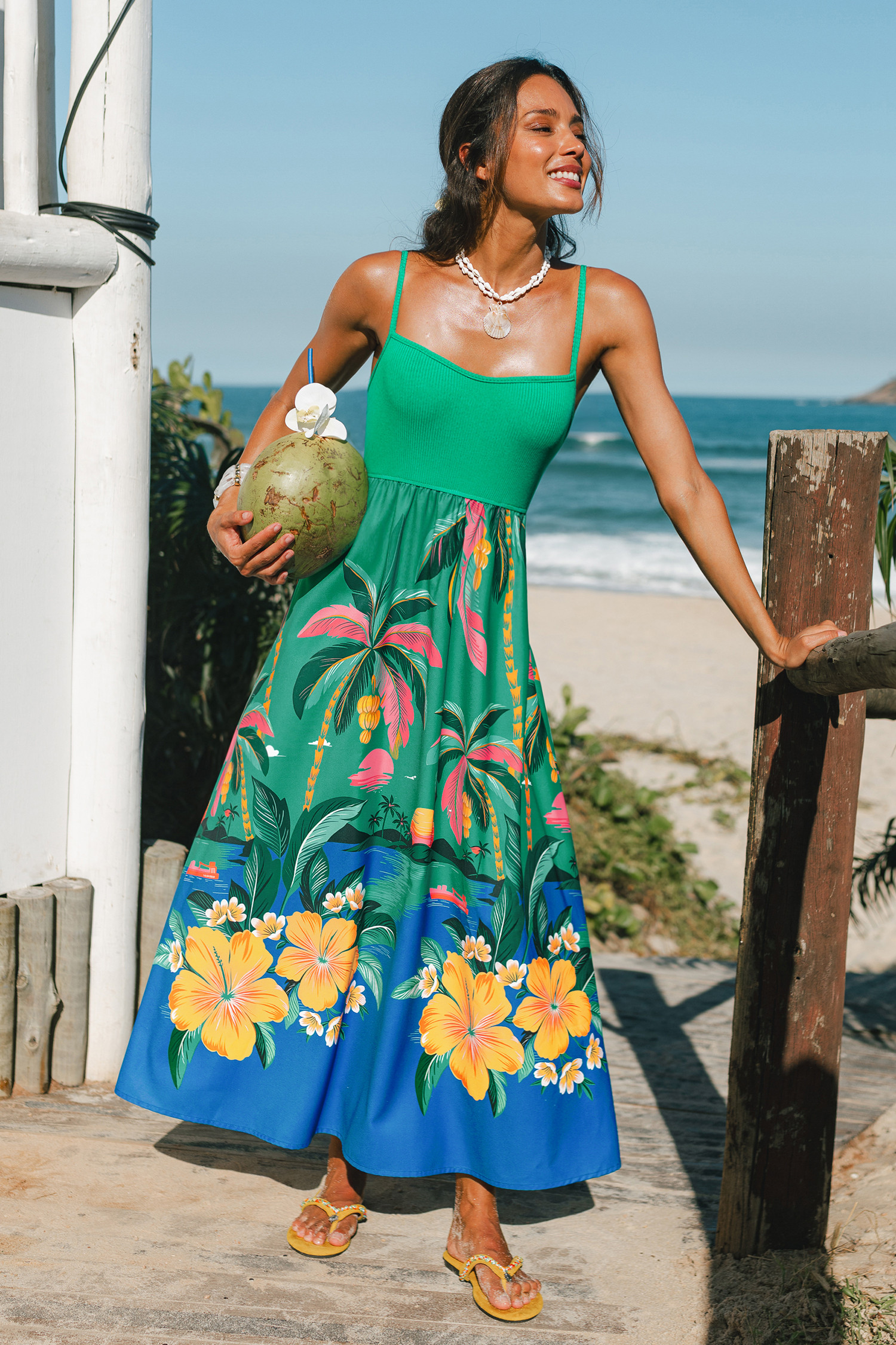 Sleeveless Tropical Floral Maxi Dress for Beach Vacation | Cupshe US
