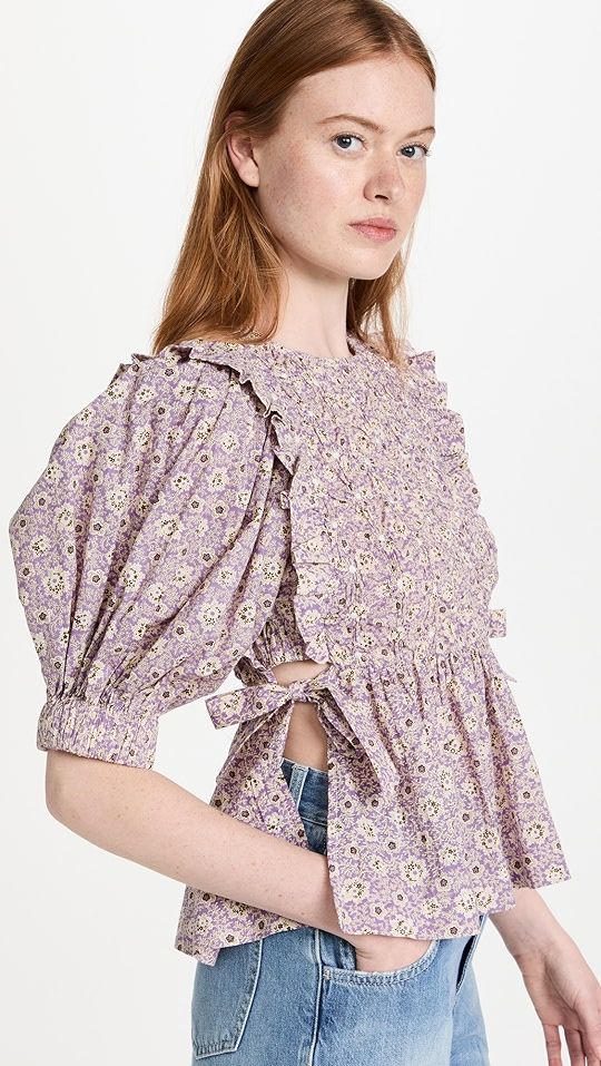 Ida Print Puff Sleeve Smocked Top | Shopbop