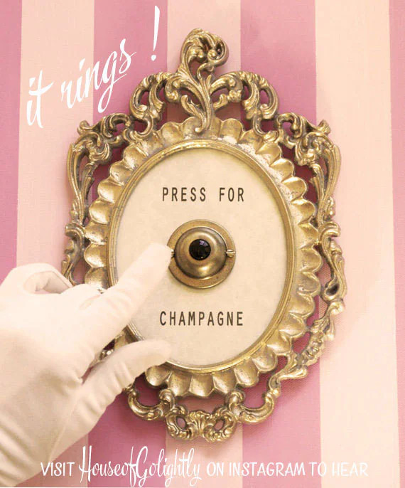 Press For Champagne Framed Vintage Button ( ringing version ) | Etsy (US)