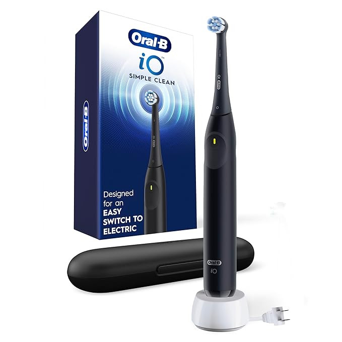 Oral-B iO Simple Clean Rechargeable Electric Powered Toothbrush, Night Black with 1 Gentle Care B... | Amazon (US)