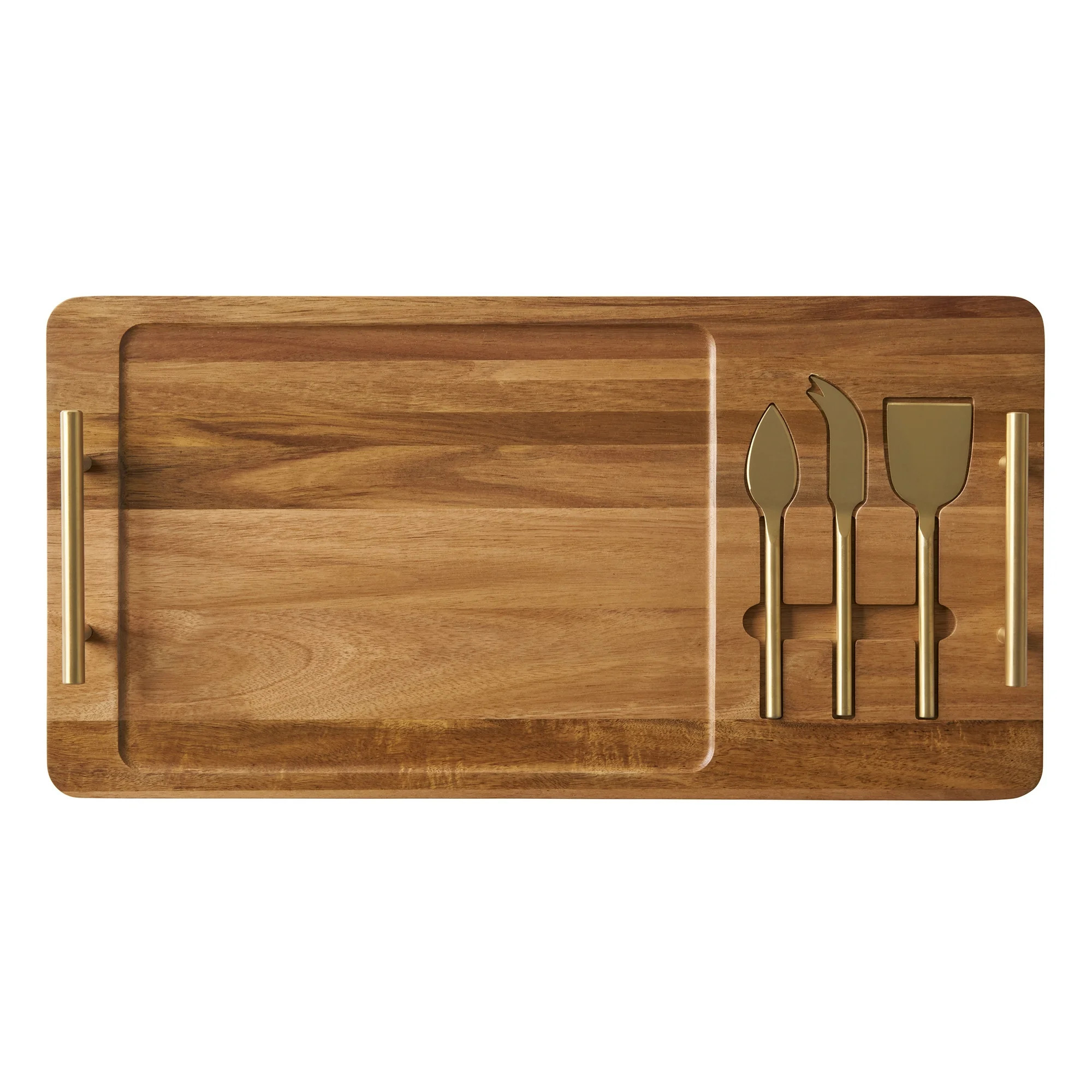 Better Homes & Gardens, Acacia Board with Cheese Tools, 22 W x 11.22 D x 1.96 H in, Kitchen | Walmart (US)