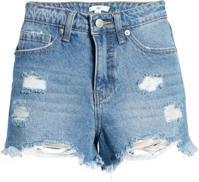 BP. Ripped High Waist Denim Mom Shorts | Nordstrom | Nordstrom