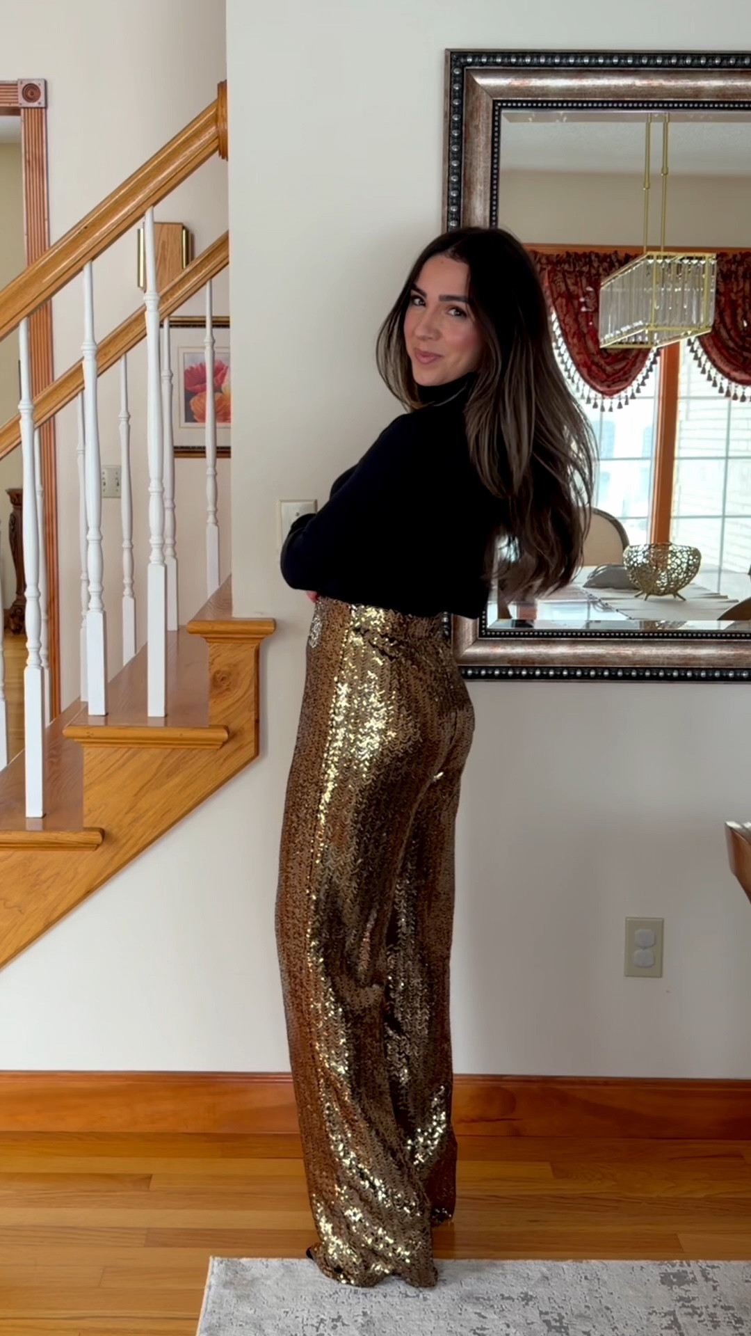 These gold sequin pants are everything! ✨ I’m wearing size 4 — they have a stretchy elastic waist so I could’ve gone with a size 2! 

Holiday outfit, holiday look, Christmas outfit, Christmas look, gold sequins, NYE outfit, NYE look, new years outfit, new years look 

#LTKSeasonal #LTKHoliday #LTKPetite