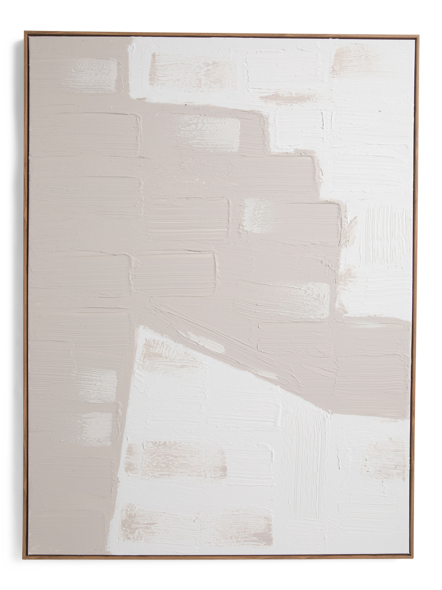 30x40 White On Grey Abstract Wall Art In Walnut Frame | TJ Maxx