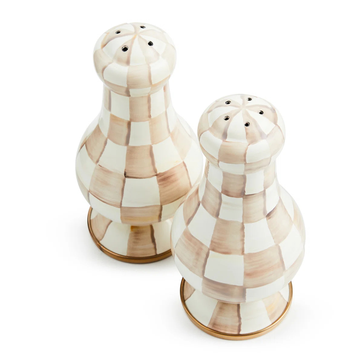 Mocha Check Large Salt & Pepper Shakers (Set of 2) | Wayfair North America