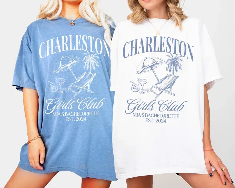 Charleston Bachelorette Shirt Custom Location Bachelorette Party Shirt Custom Beach Bach Classy T... | Etsy (US)