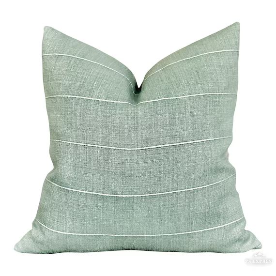 Vintage Sage Green Pillow Cover // Farmhouse Decor Pillow // | Etsy | Etsy (US)