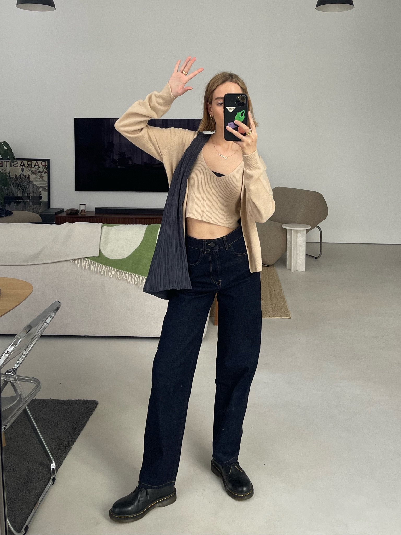 navy + beige 🫶🏼 love this combination 
lily silk black friday sale 

minimal outfit, simple outfit, dark navy jeans 

#LTKSeasonal #LTKaustralia #LTKbrasil