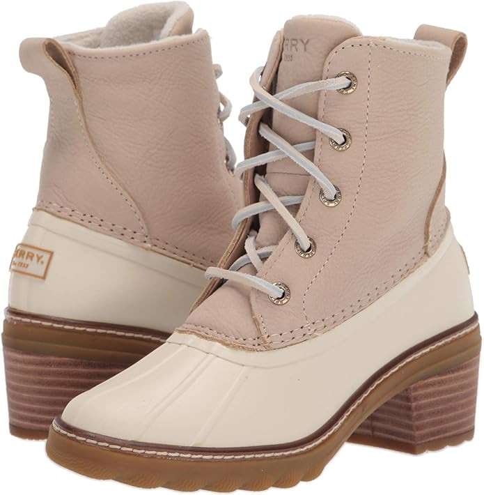 Sperry Women's Saltwater Heel Leather Rain Boot | Amazon (US)