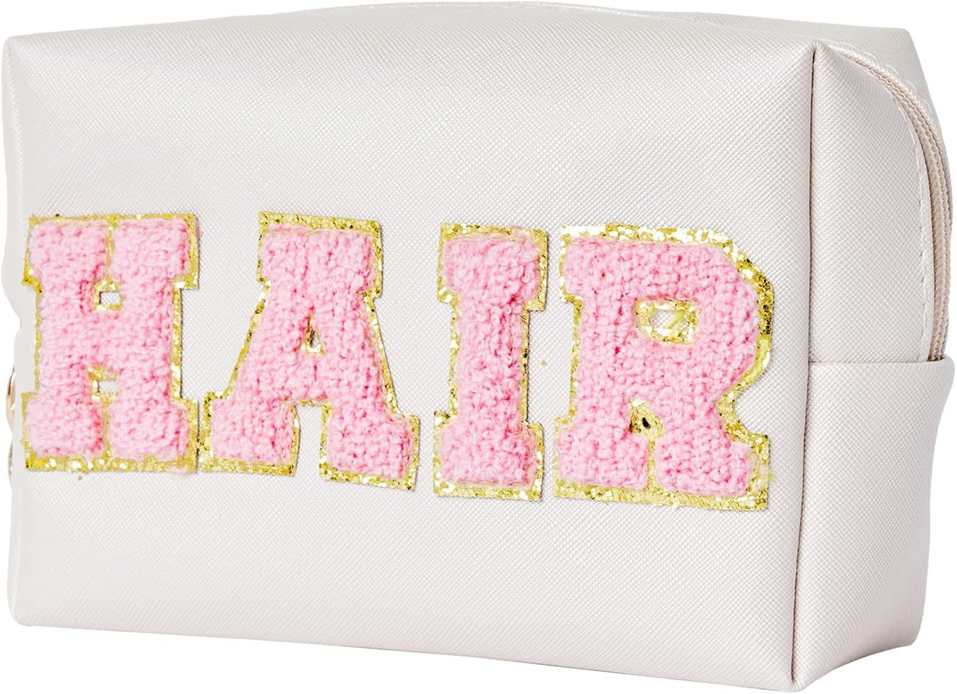 Burskit Preppy Patch Hair Portable Makeup Bag Bulk Pu Leather Cosmetic Bag Waterproof Travel Orga... | Amazon (US)