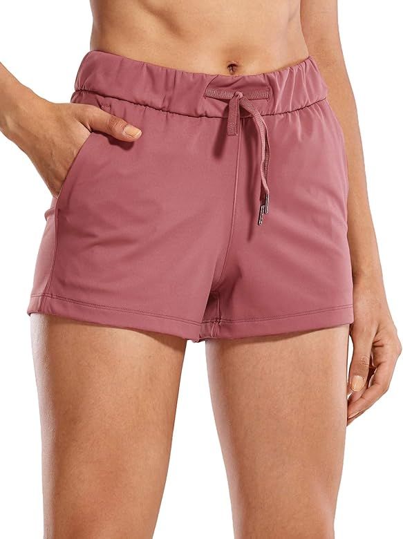 CRZ YOGA Womens 4-Way Stretch Casual Comfy Shorts 2.5" - Workout Athletic Gym Golf Running Hiking... | Amazon (US)