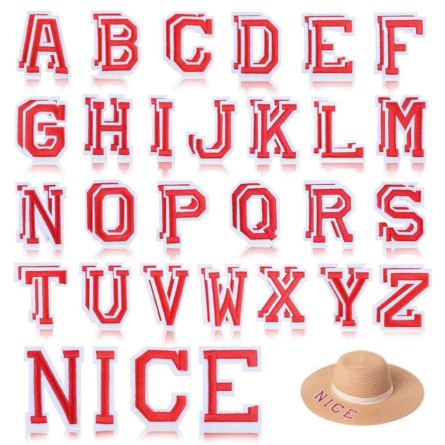 Iron On Letters, 52 Pcs Letter Patches with Ironed Adhesive, Decorate Iron on Letter Patches, Alp... | Amazon (US)