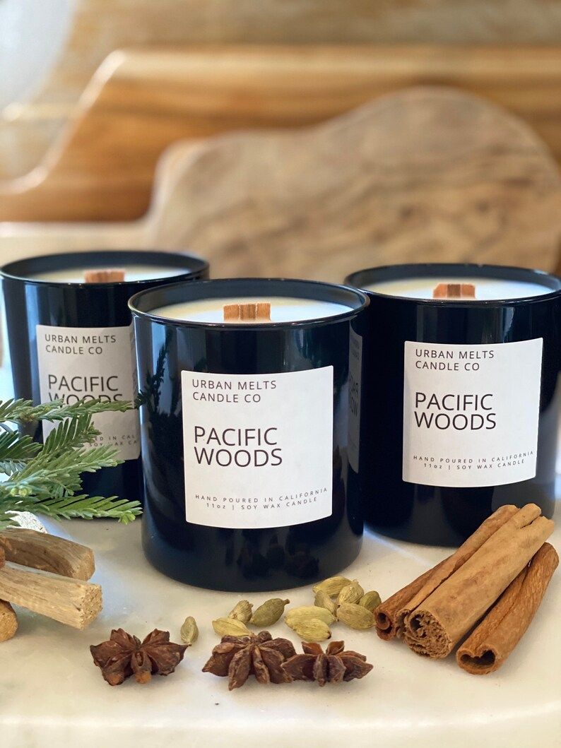 Pacific Woods Luxe Soy Candle~woodsy Soy Candle~Forest Scented Soy Candle-unisex~Fall~Winter~Wood... | Etsy (US)