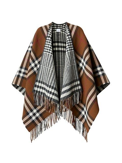Giant Check to Check Wool Cape | Saks Fifth Avenue