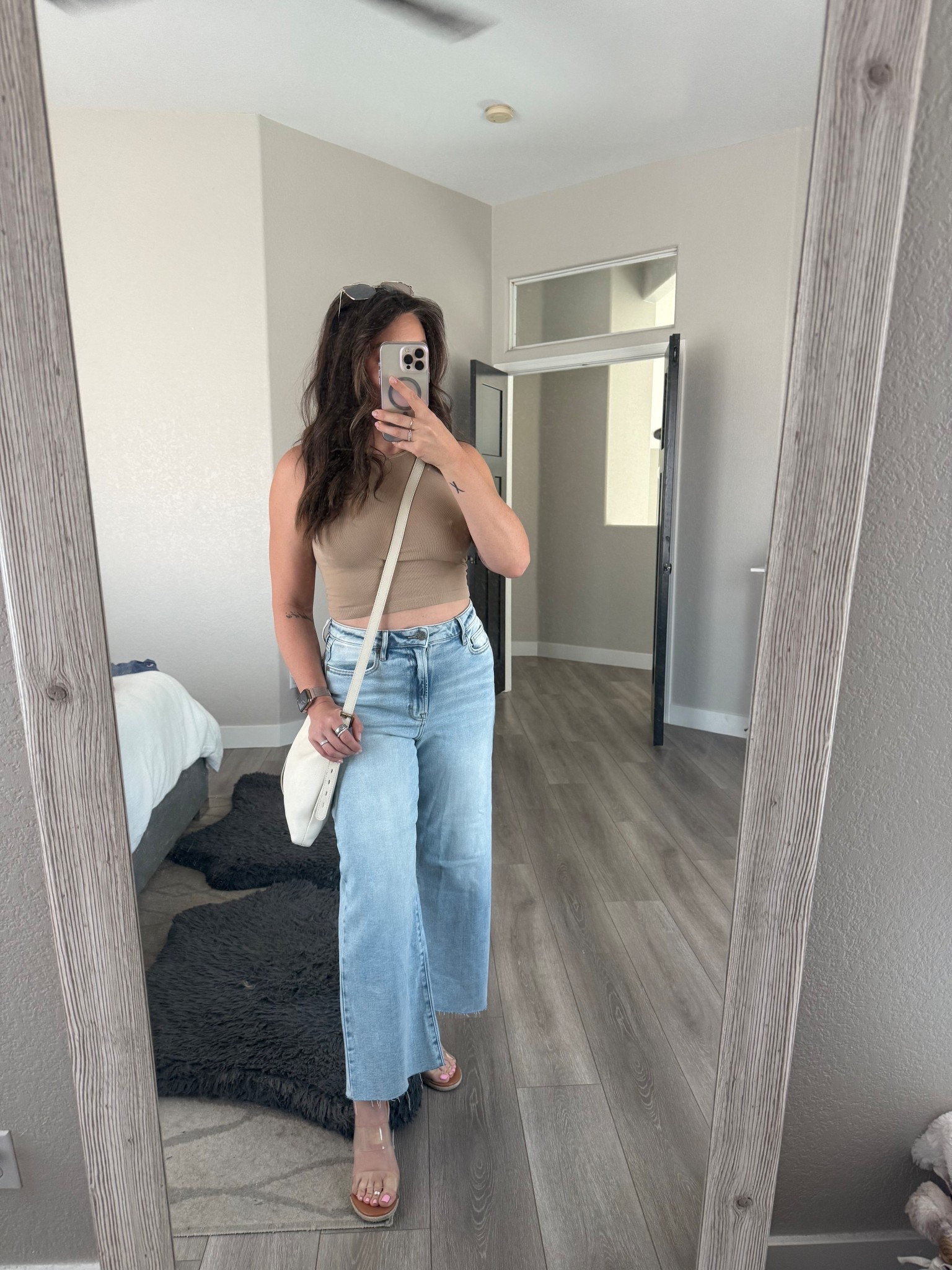 Casual summer/fall transition outfit for a day date. Wearing a 27 in the cropped jeans  

#LTKOver40 #LTKStyleTip #LTKSeasonal